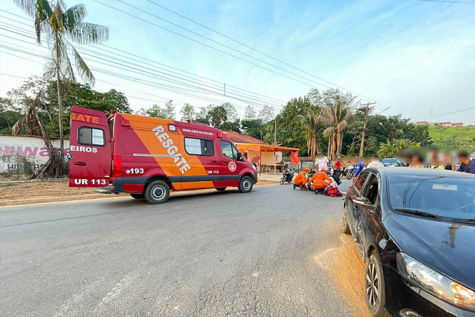 Motociclista fica ferido ao colidir em veículo Gol na avenida Florianópolis - News Rondônia