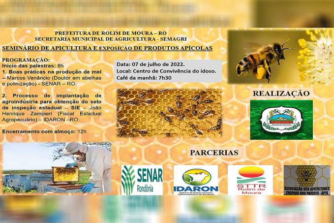 Secretaria de Agricultura de Rolim de Moura realizará Seminário e Exposição sobre Apicultura - News Rondônia