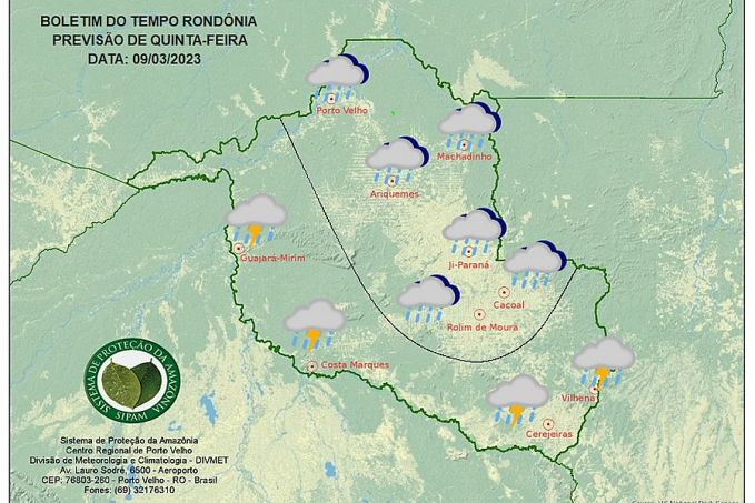 BOLETIM DO TEMPO: Previsão do Tempo para os dias 09, 10 e 11 de Março - News Rondônia