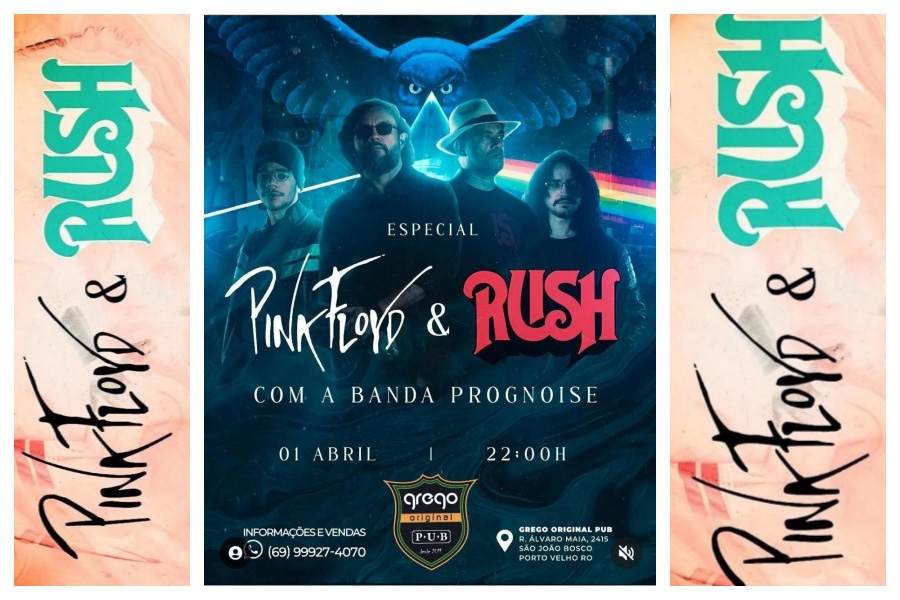 Agenda News: Especial Pink Floyd & Rush no Grego Original Pub, por Renata Camurça - News Rondônia