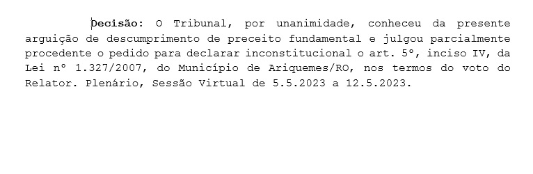 Após 10 anos, STF julga ação contra Lei de Ariquemes sobre parcerias entre prefeitura e empresas privadas - News Rondônia