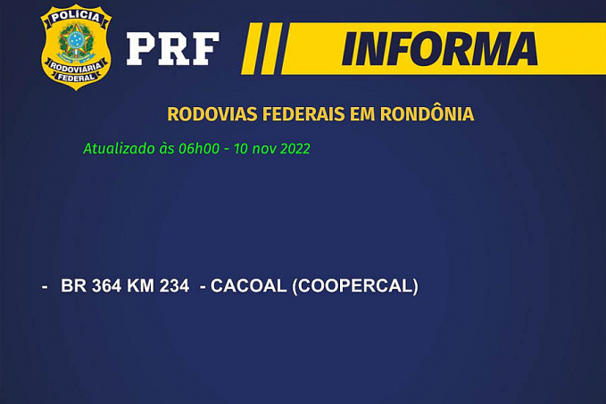 PRF informa que BR-364 em Cacoal é bloqueada por manifestantes - News Rondônia
