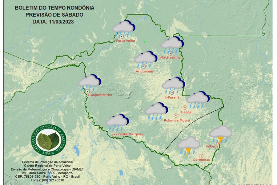 BOLETIM DO TEMPO: Previsão do Tempo RO para os dias 11, 12 e 13 de Março - News Rondônia