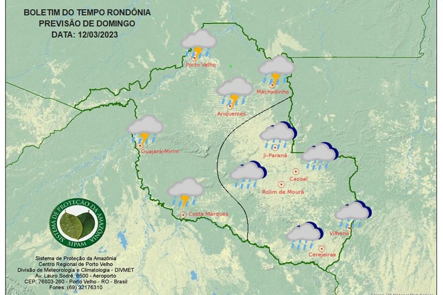 BOLETIM DO TEMPO: Previsão do Tempo RO para os dias 11, 12 e 13 de Março - News Rondônia