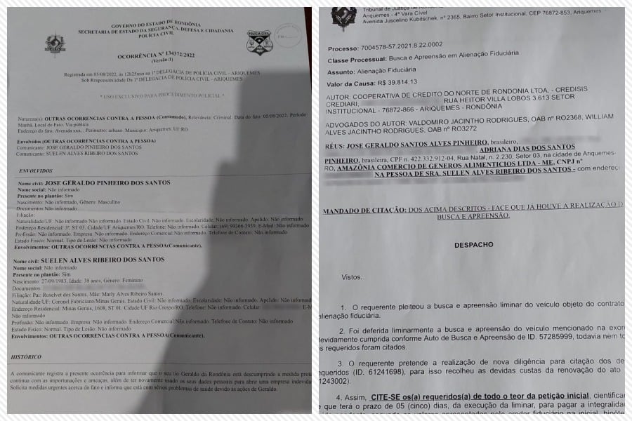 Sobrinha do Deputado Geraldo da Rondônia registra Boletim de Ocorrência contra o tio por importunação, ameaças e fraude em seus documentos - News Rondônia