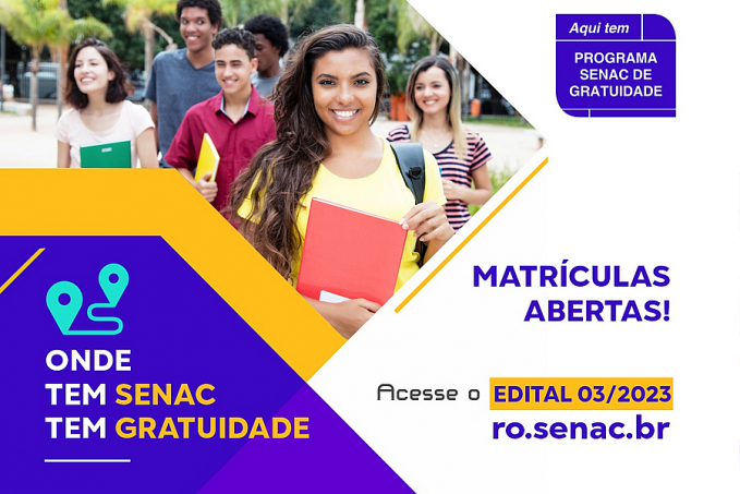 Senac Rondônia está com vagas abertas para cursos gratuitos oferecidos pelo Programa Senac de Gratuidade  PSG - News Rondônia