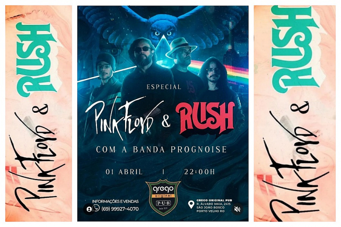 Agenda News: Especial Pink Floyd & Rush no Grego Original Pub, por Renata Camurça - News Rondônia