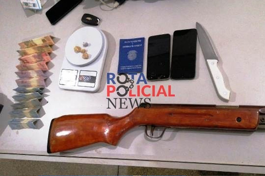 Patrulha Reforço prende mais um traficante, apreende drogas e espingarda de pressão em Vilhena - News Rondônia