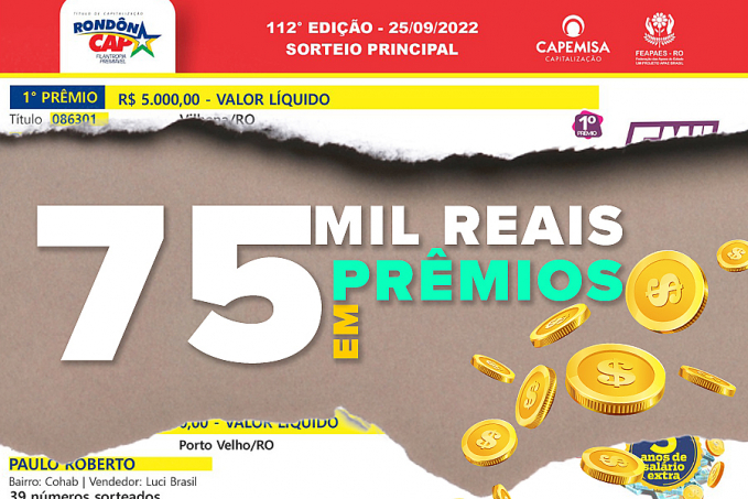 Veja quem faturou a super bolada de 75 mil reais no Rondôncap de domingo, dia 25 - News Rondônia