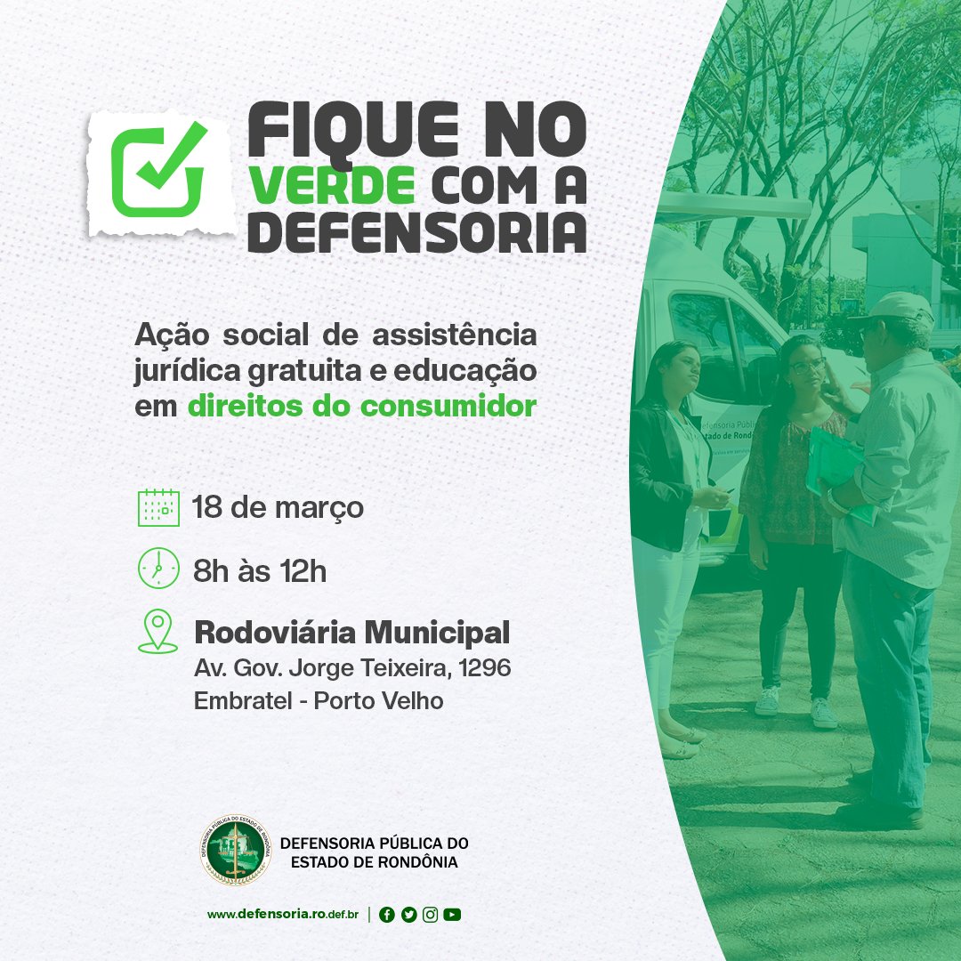 Fique no verde com a Defensoria Pública de Rondônia - News Rondônia