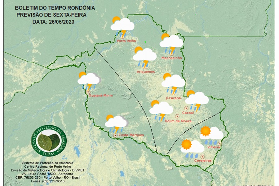 BOLETIM DO TEMPO: Previsão do Tempo para os dias 26, 27 e 28 de Maio - News Rondônia