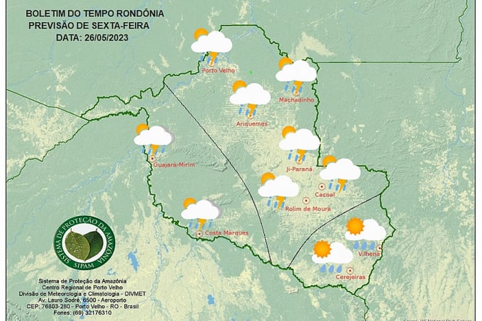 BOLETIM DO TEMPO: Previsão do Tempo para os dias 26, 27 e 28 de Maio - News Rondônia