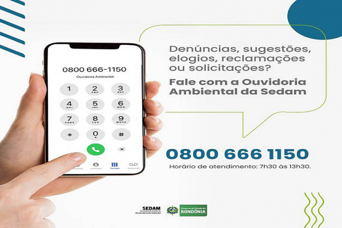 Sedam disponibiliza canais de atendimento da Ouvidoria Ambiental aos rondonienses - News Rondônia
