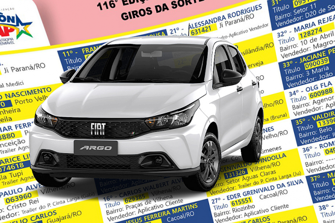 Confira os ganhadores do sorteio do Rondôncap realizado no domingo, dia 23 - News Rondônia