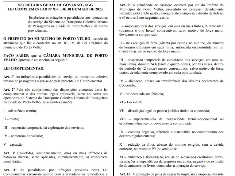 Prefeito Hildon Chaves publica Lei com penalidades para operadores do transporte coletivo que desrespeitam contratos - News Rondônia