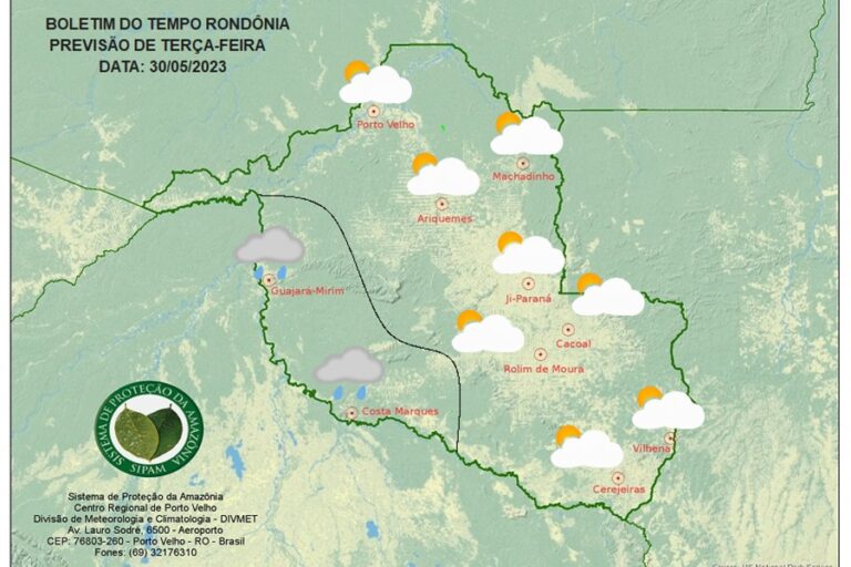 BOLETIM DO TEMPO: Previsão do Tempo para os dias 30, 31 de maio e 01 de junho