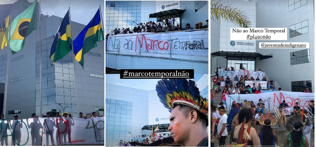 Em tempos de votação do Marco Temporal, indígenas de RO protestam nas escadarias da ALE-RO - News Rondônia