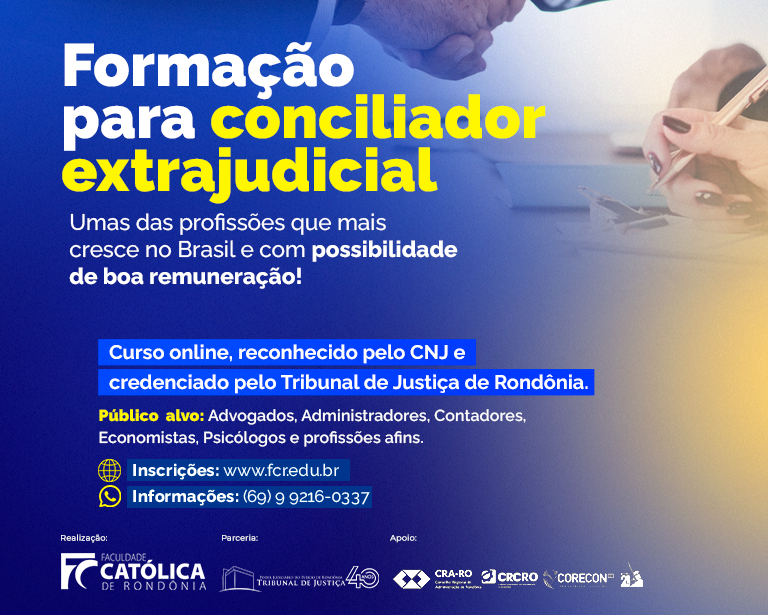 Curso de Formação de Conciliadores é lançado pela Faculdade Católica de Rondônia - News Rondônia