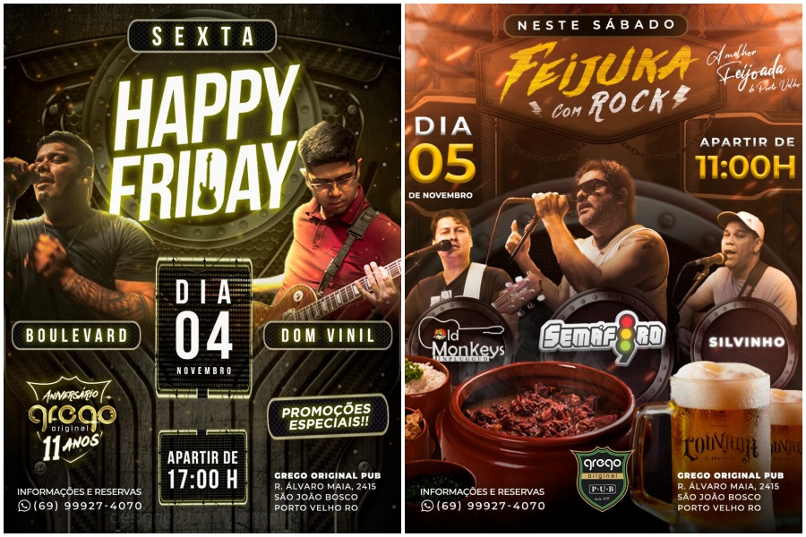 ROCK COM ESTILO - Confira as atrações do Pub Grego Original - News Rondônia