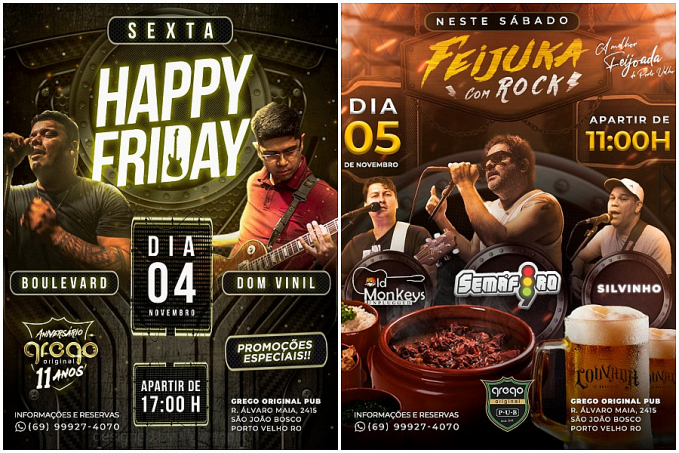 ROCK COM ESTILO - Confira as atrações do Pub Grego Original - News Rondônia