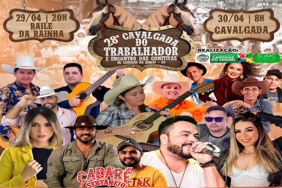 Prefeitura de Candeias realiza neste final de semana Baile para escolha da Rainha e Cavalgada do Trabalhador - News Rondônia