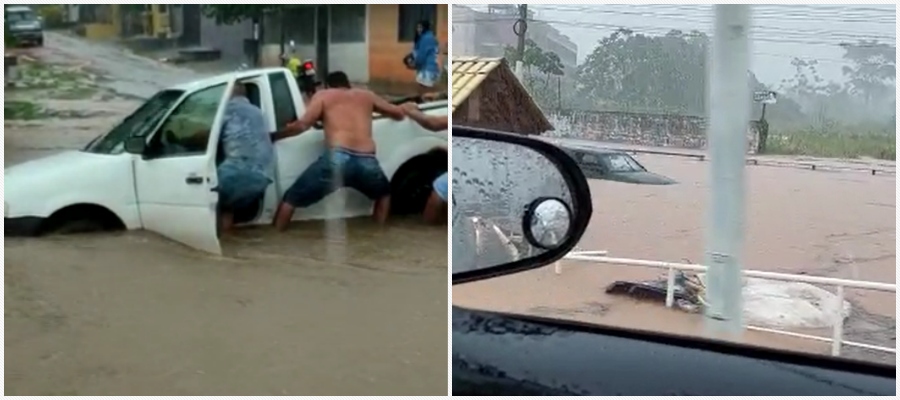 Ruas alagadas, veículos submersos, rio-branquense tem sexta-feira de cão com chuvas anunciadas pelo Inmet - News Rondônia