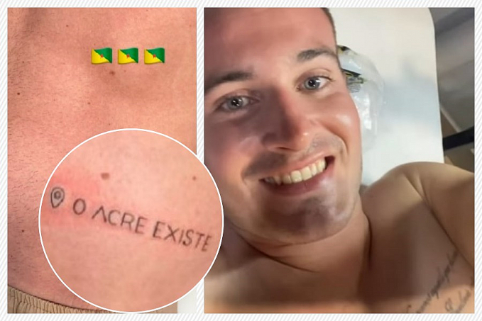 Simon Gurney cumpre promessa de tatuar o próprio corpo em homenagem ao Acre - News Rondônia