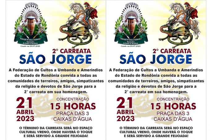 2ª Carreata São Jorge acontece nesta sexta-feira (21) - News Rondônia