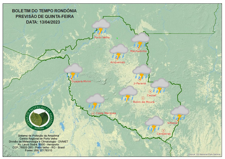 BOLETIM DO TEMPO: Previsão para essa quinta-feira 13 - News Rondônia