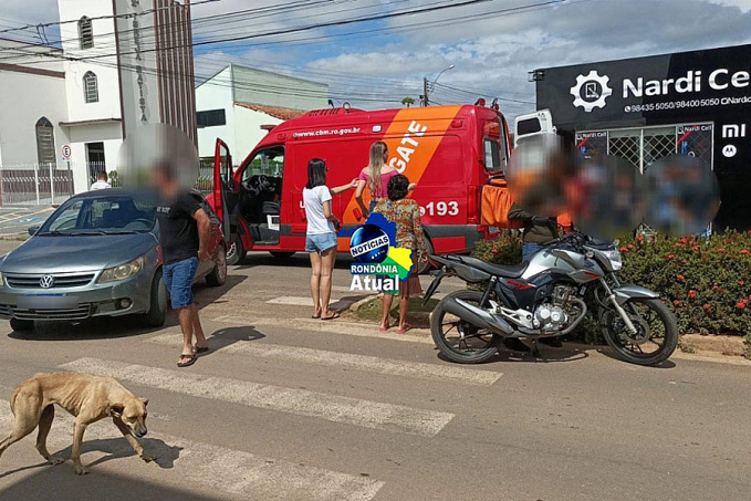 Acidente entre carro e moto na Av. Maringá em Ji-Paraná - News Rondônia