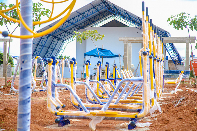 JARU: Obras de construção da praça pública do Savana Park em Jaru estão em fase acabamento - News Rondônia