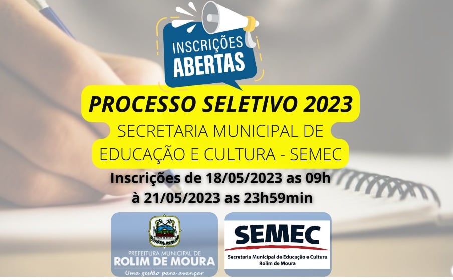 Processo Seletivo: Prefeitura de Rolim abre 150 vagas para a área da Educação - News Rondônia