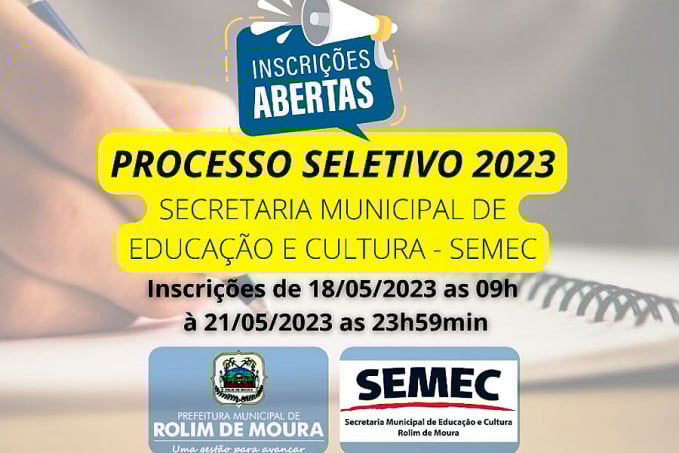 Processo Seletivo: Prefeitura de Rolim abre 150 vagas para a área da Educação - News Rondônia