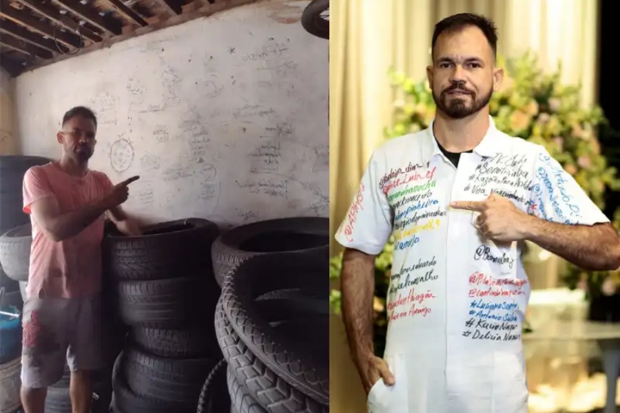 Brasileiro que estudava escrevendo na parede de borracharia se forma na faculdade - News Rondônia
