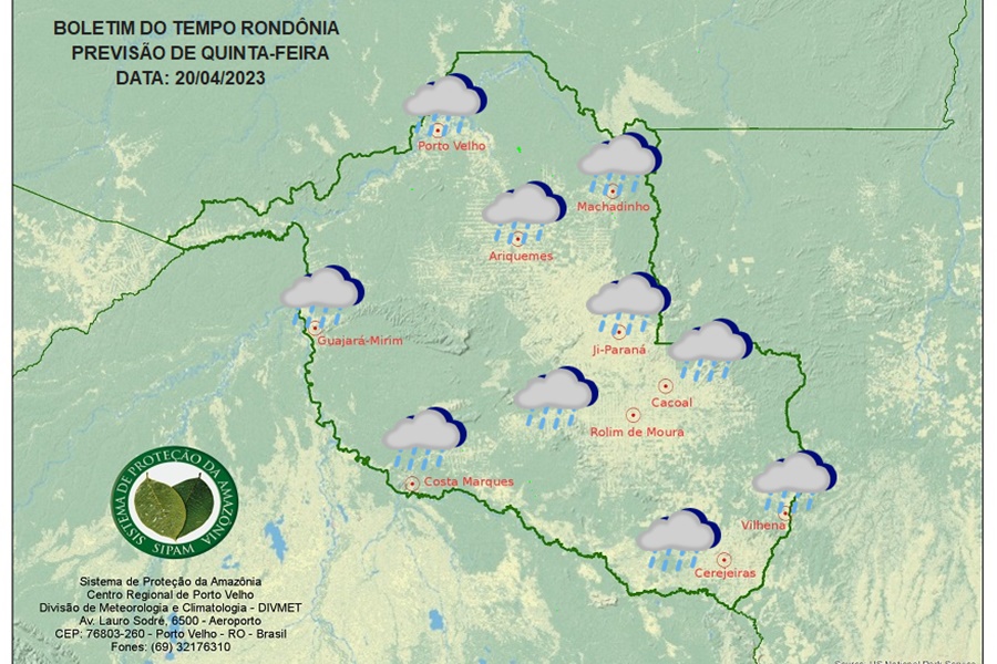 BOLETIM DO TEMPO: Previsão do Tempo para os dias 20, 21 e 22 de Abril - News Rondônia