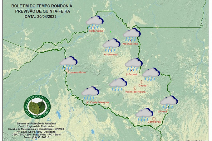 BOLETIM DO TEMPO: Previsão do Tempo para os dias 20, 21 e 22 de Abril - News Rondônia