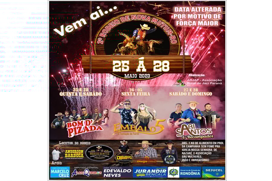 Nesta quinta-feira começa o 2º Rodeio de Nova Mutum Paraná - News Rondônia