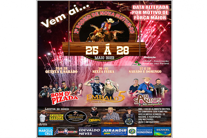 Nesta quinta-feira começa o 2º Rodeio de Nova Mutum Paraná - News Rondônia