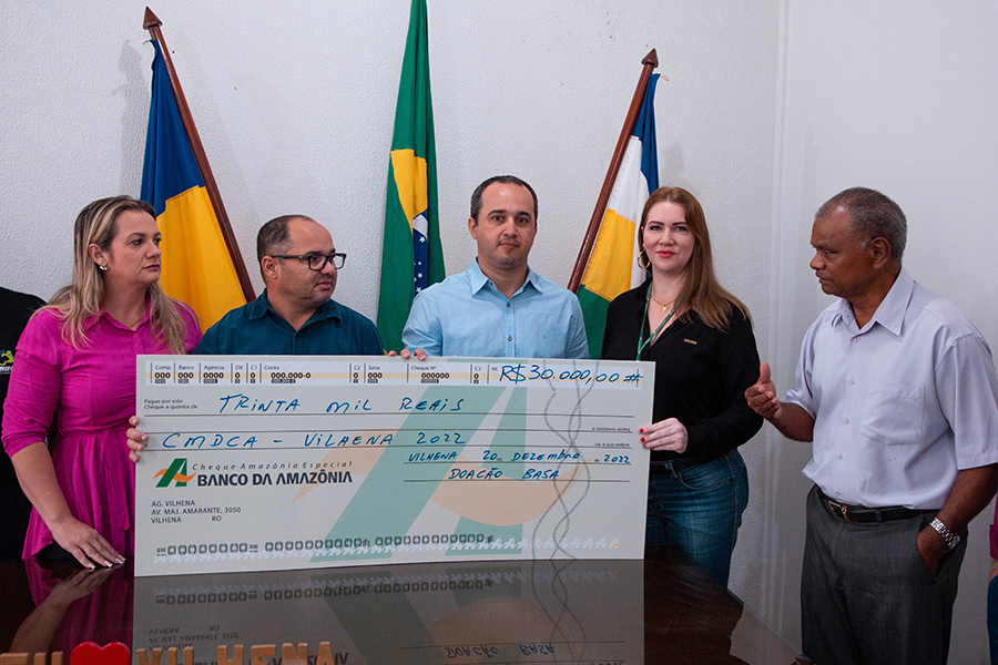 Prefeitura de Vilhena recebe doação de R$ 30 mil do Banco da Amazônia para o Fundo Municipal dos Direitos da Criança e do Adolescente - News Rondônia