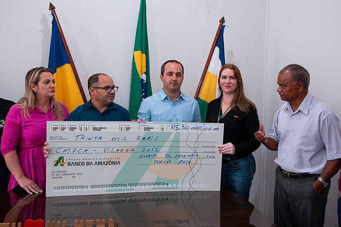 Prefeitura de Vilhena recebe doação de R$ 30 mil do Banco da Amazônia para o Fundo Municipal dos Direitos da Criança e do Adolescente - News Rondônia