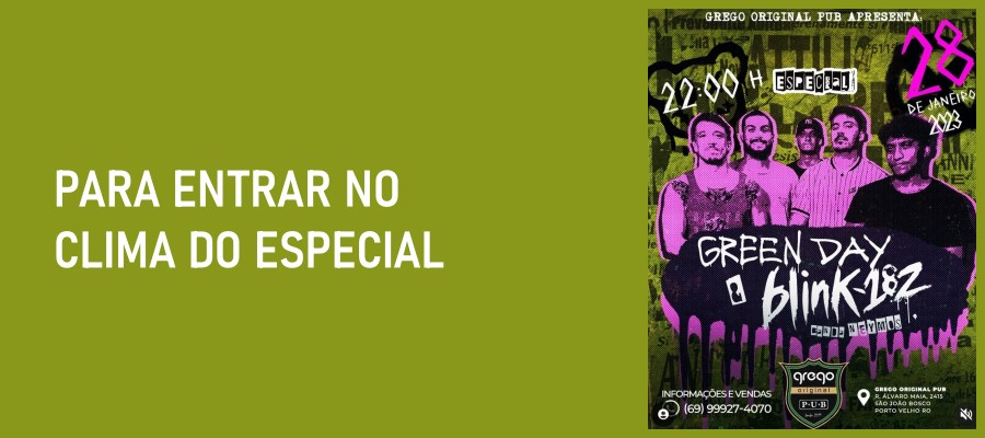 Agenda News: Especial Green Day & Blink-182 com a Banda Neymos agita o sábado em Porto Velho, por Renata Camurça - News Rondônia