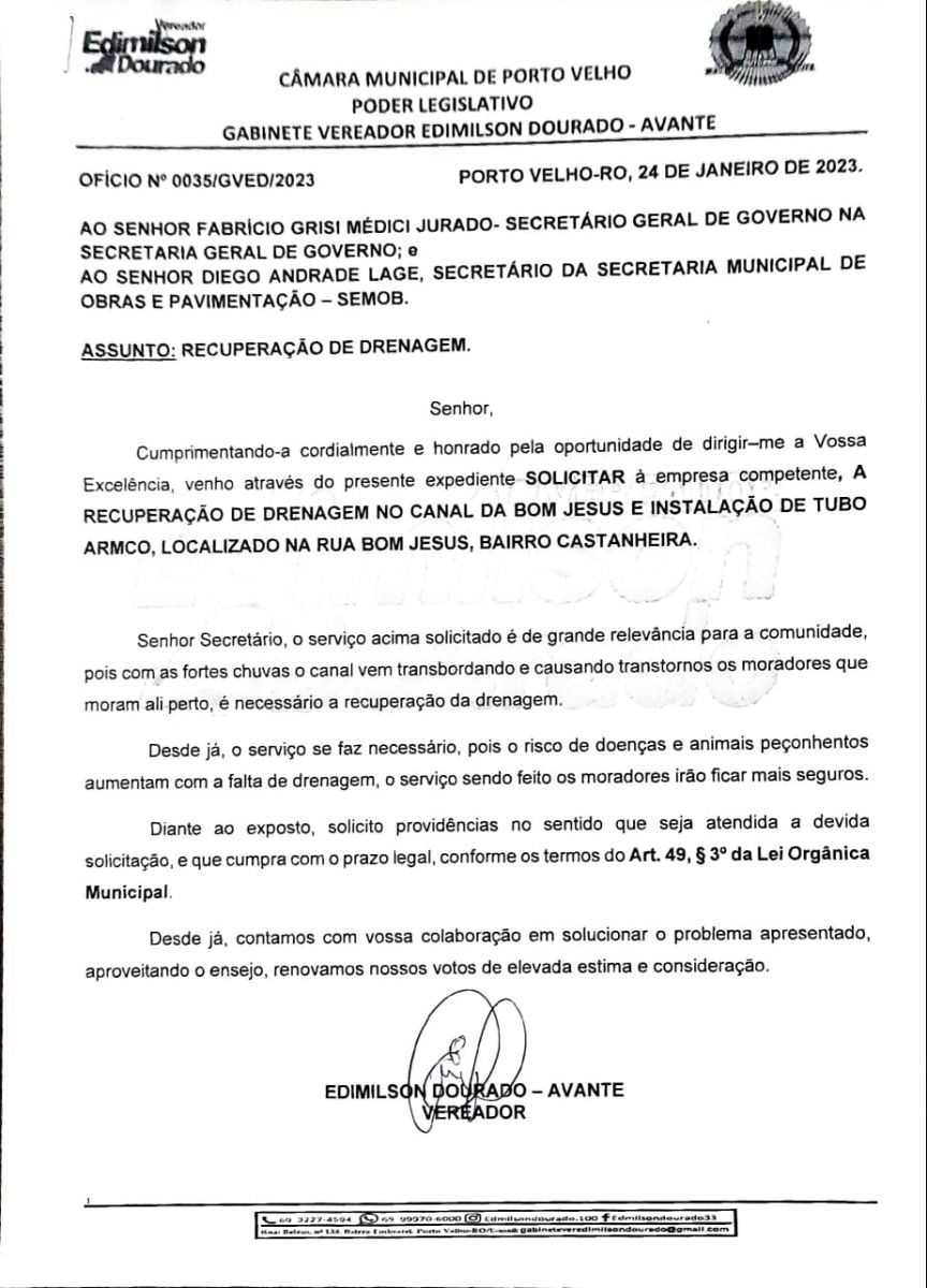 Drenagem é realizada em canal na zona sul após pedido do vereador Edimilson Dourado - News Rondônia