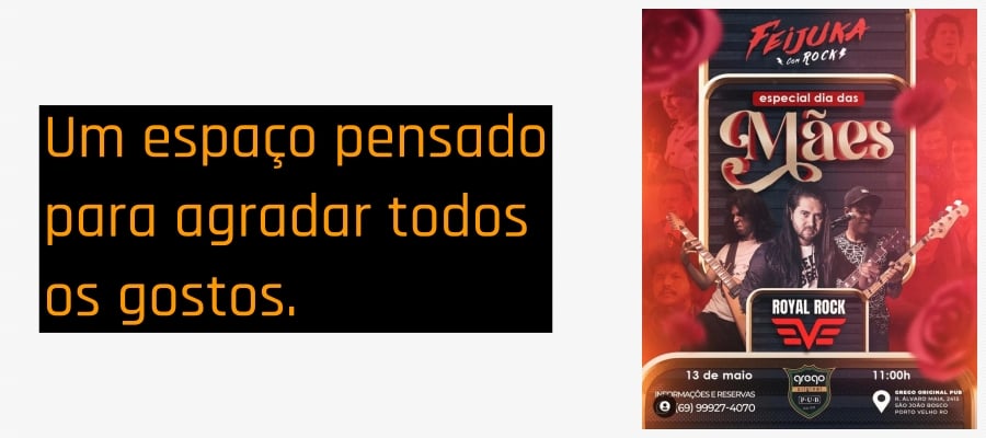 Agenda News: Especial Dia das Mães no Grego Original Pub, por Renata Camurça - News Rondônia