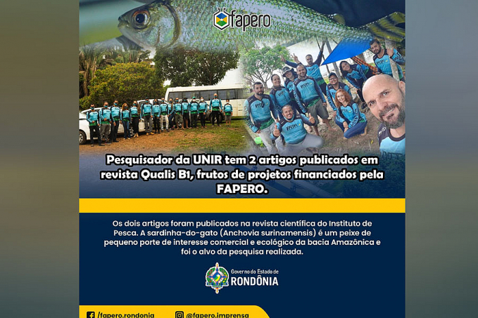 Pesquisador da UNIR tem 2 publicados em revista Qualis B1, frutos de projetos financiados pela FAPERO - News Rondônia