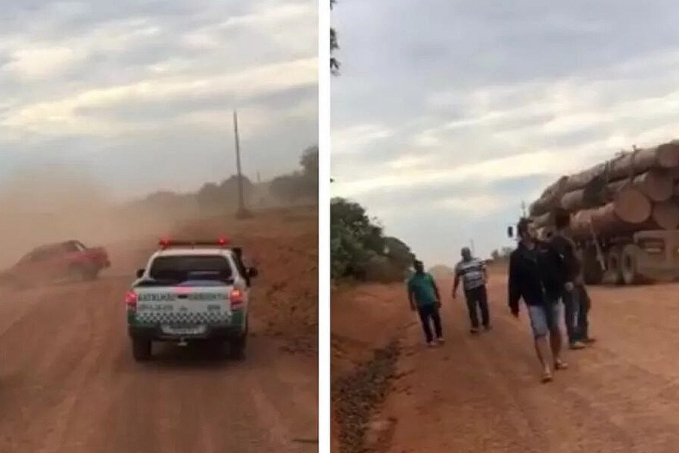 Grupo de 30 pessoas fazem barreira para evitar que Polícia Ambiental apreendesse madeira retirada de reserva de RO - News Rondônia