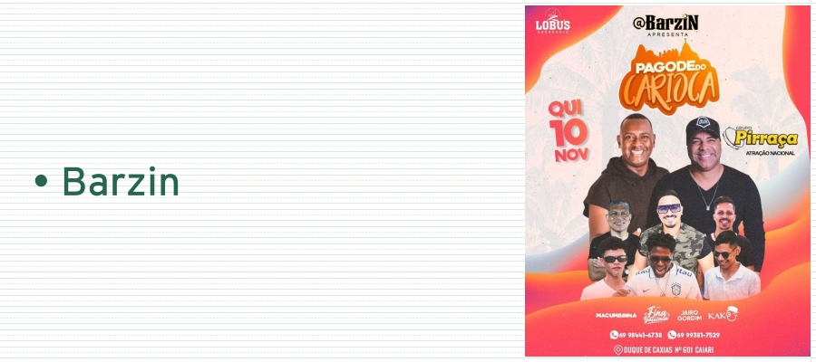 Agenda News: Porto Velho tem de Cookies Americanos, cerveja gelada, rodízio de pizzas, show nacional de pagode até jantar com jazz, Por Renata Camurça - News Rondônia