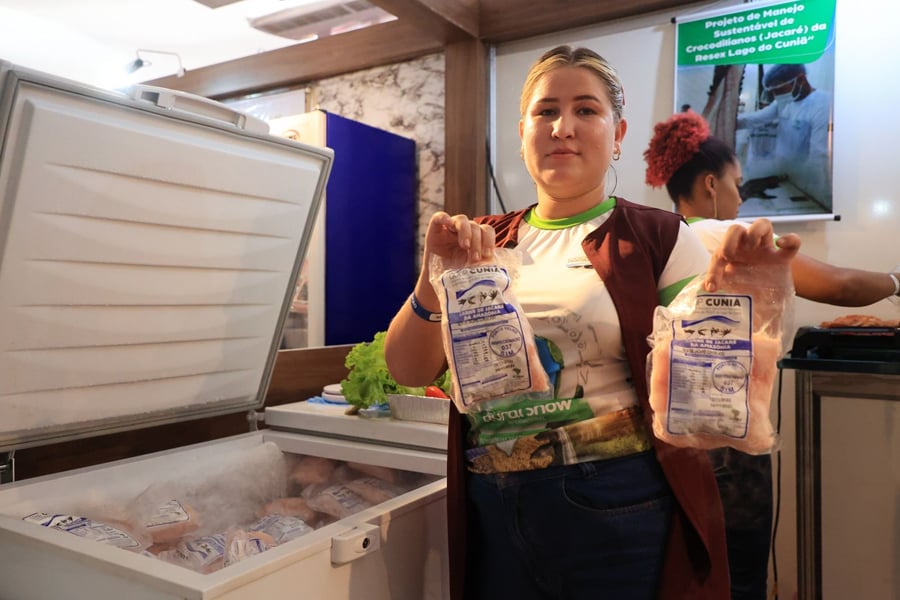 Carne de jacaré produzida a partir de incentivo da Prefeitura de Porto Velho é destaque na RRShow 2023 - News Rondônia