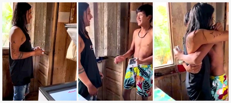 Astro de 'O Território', Bitaté Uru-eu-Wau-Wau posta vídeo fazendo surpresa para o irmão - News Rondônia