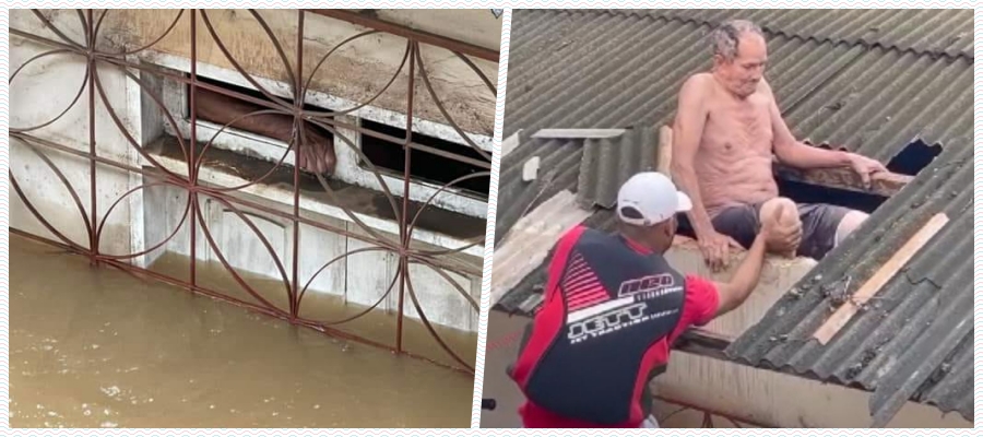 Vídeo: O difícil resgate de um idoso preso em casa devido a enxurrada no Acre - News Rondônia