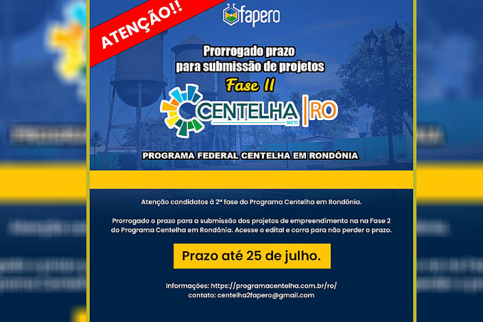 Prorrogação da segunda fase do Programa Federal centelha em Rondônia - News Rondônia